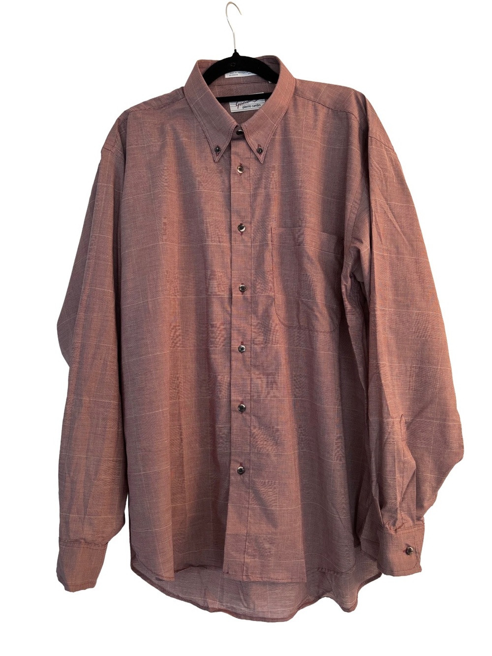 Vintage Pierre Cardin Generation II Micro-Plaid Button Down Shirt - Plum